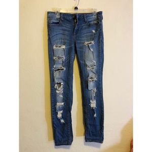 Dark wash ripped jeans